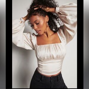 BNWT dynamite front ruched satin blouse